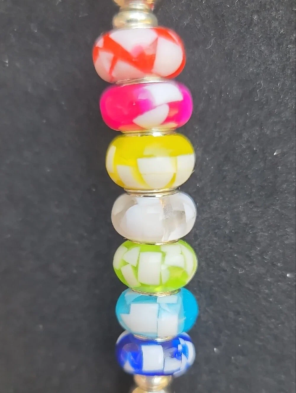 Colorful Stacked Bead Keychain - Rainbow